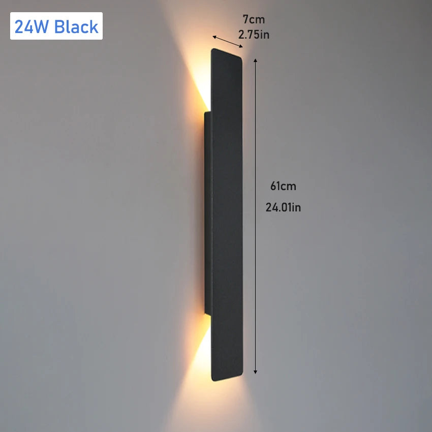 lumière led applique murale moderne étanche ip65 18w blanc noir adhésiveextérieur
