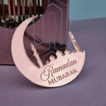 décoration fête médaille or lune minarets ramadan eid mubarak festif élégant acrylique