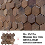mosaïque hexagonale bois marron moderne décoration murale chic pièces irrégulières gravure naturelle