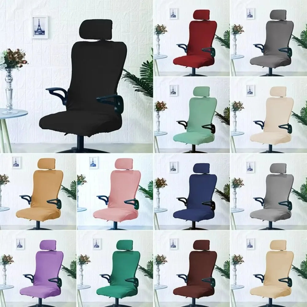 Housse de chaise de bureau en tissu gaufré polyester/coton
