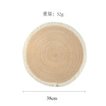 lot sets table ronds coton tressé vert gris beige motif spirale