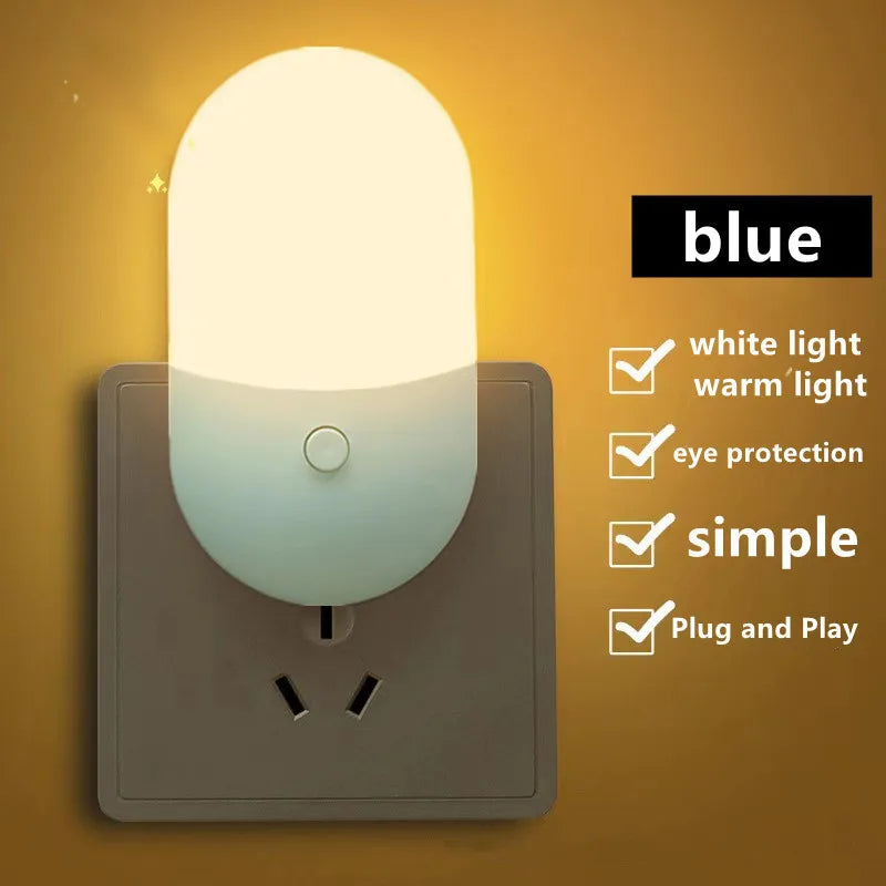 veilleuse led moderne blanc petite taille facile économie d’énergie lumière douce prise eu us