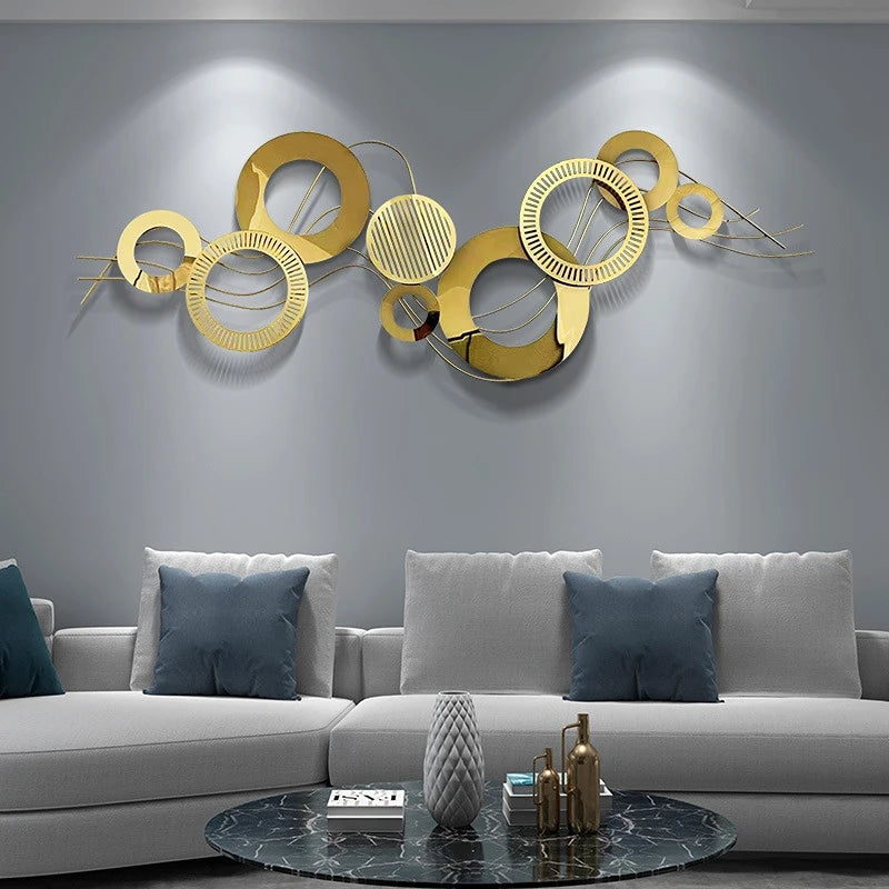 Vue de face de la décoration murale suspendue pour intérieur