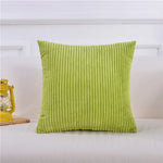 housse coussin carré peluche rayées moderne blanc bleu rouge vert gris rose