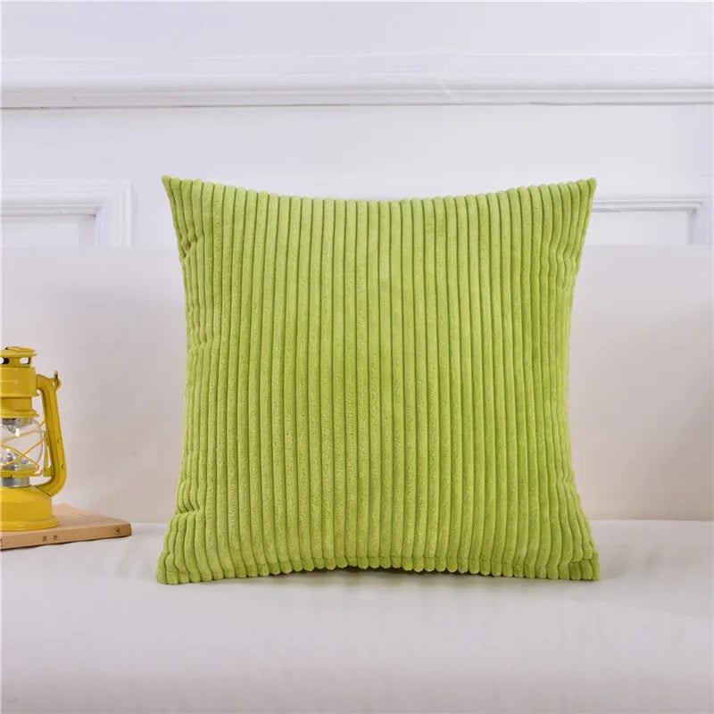 housse coussin carré peluche rayées moderne blanc bleu rouge vert gris rose
