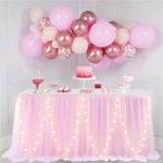 jupe table rose vert pastel bleu pastel rayures horizontales velcro festive