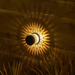lampe solaire décorative moderne motif floral noir doré adhésif ip44