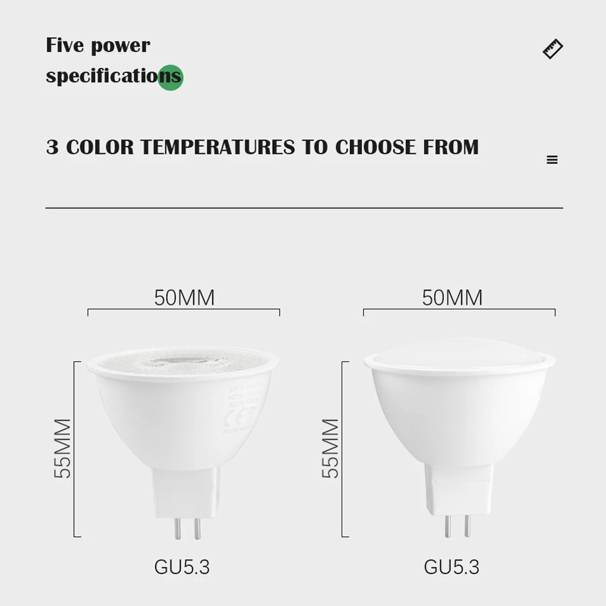 ampoules led blanc modernes 3w 5w 6w 7w 12v 3000k 4000k 6000k 120° 38°
