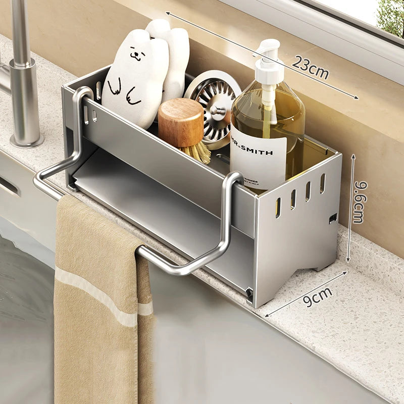 étagère cuisine moderne multifonctionnelle argentée lisse clips fixation minimaliste