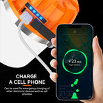 lampe camping rechargeable usb orange blanc moderne interrupteur crochet métallique led