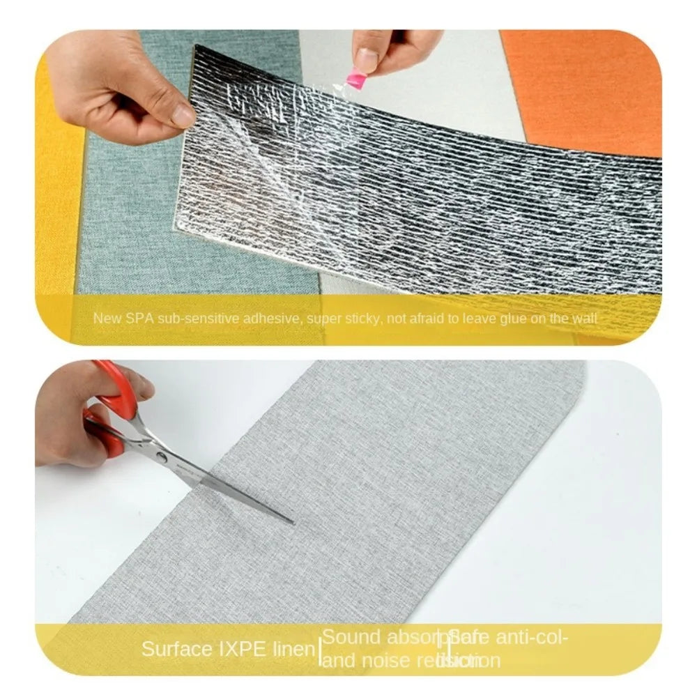 panneau décoratif moderne auto adhésif orange gris bleu jaune texture linéaire intérieur chambre enfant