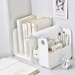 organisateur blanc minimaliste rangement livre stylo bloc notes plantes to do listiaux