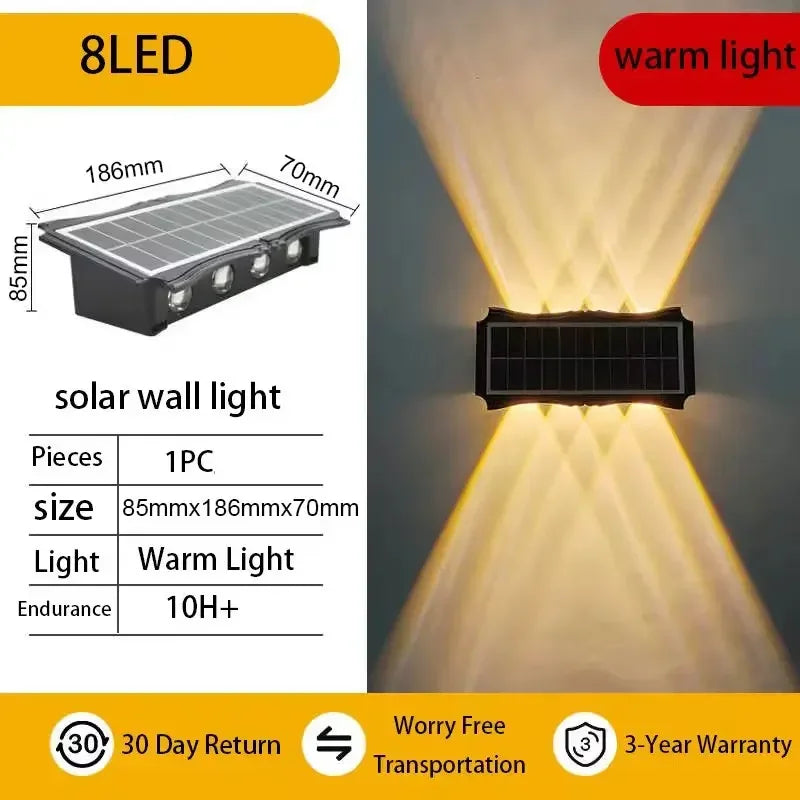 lampes murales solaires extérieures modernes couleurs chaudes ip65 led autoinstallation festiveextérieur