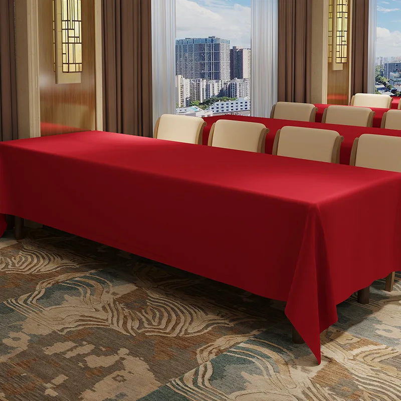 nappe table rouge uni moderne imperméable polyester mariage fête mère carnaval extérieur