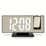 projecteur horloge miroir numérique led noir rouge blanc moderne tactileUSB