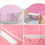 outil décoration gâteau blanc dentelé pratique mesure cuisson Sugarcraft graduée gâteau pâtisserie artculinaire