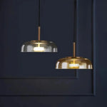 lampe suspendue moderne smoky gris ambre transparent led 90 260v 249 2000lm e27
