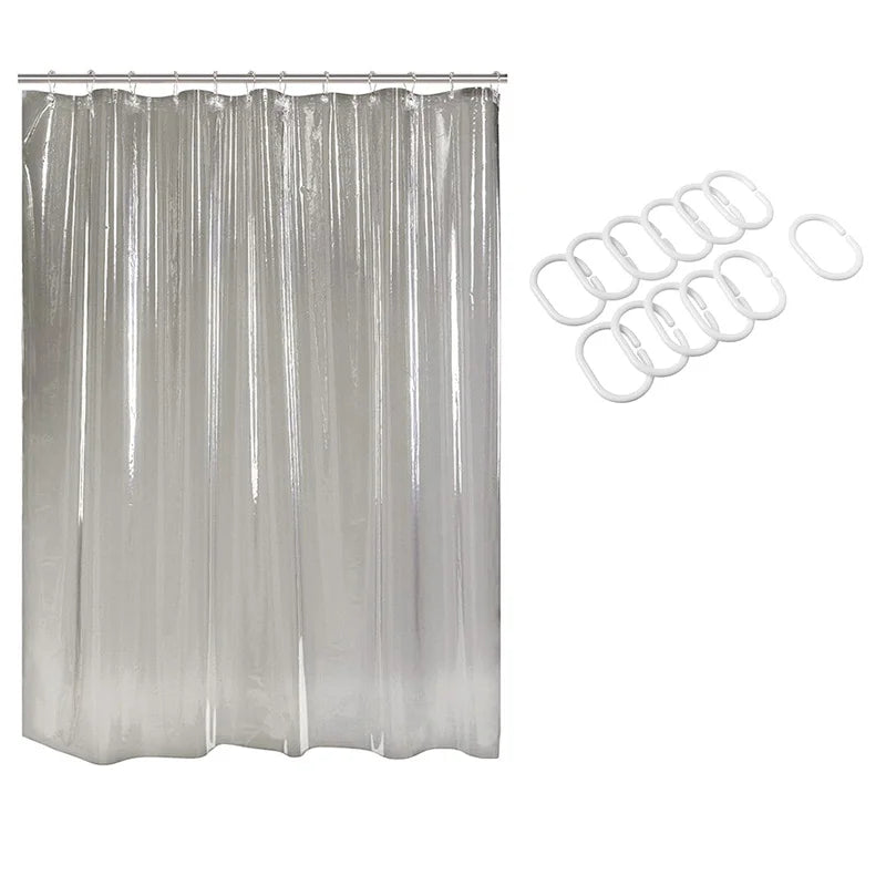 rideau douche transparent moderne rayures horizontales non toxiques respectueux l'environnement robuste 180cm