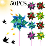 pinwheels multicolores effet métallique bâtons rose jouet enfant décoratif extérieur set 50 pièces