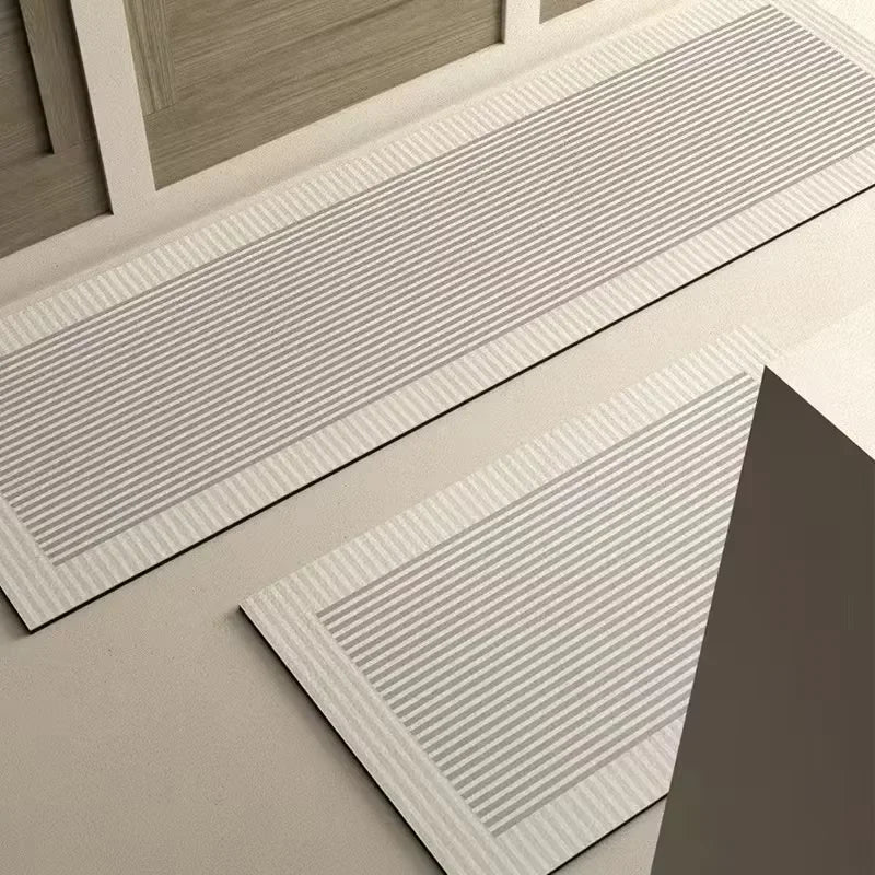 tapis sol antidérapant imperméable rayé gris clair moderne cuisine salle bain voyage prière
