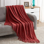 plaid motif losange franges couleurs rose beige vert gris chambre décoration hiver cozy champêtre