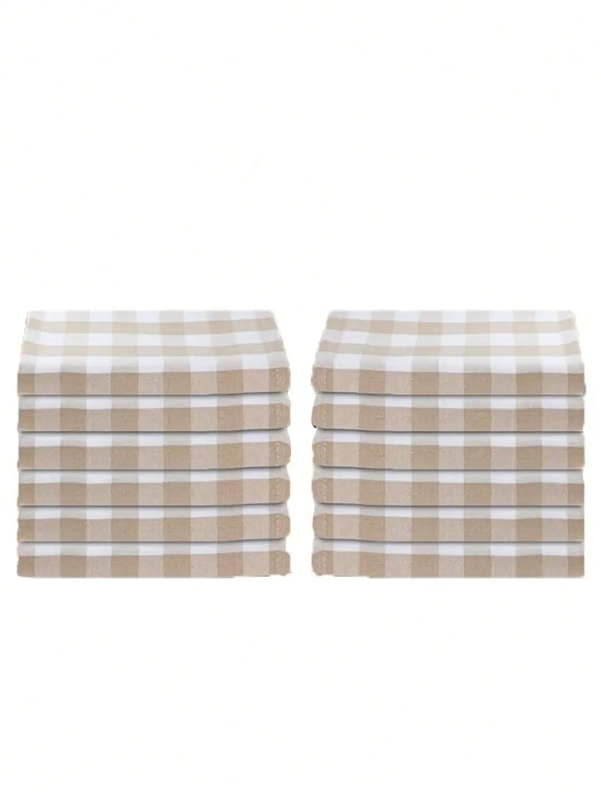 serviettes carreaux 100% polyester beige blanc table moderne cuisine restaurant