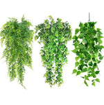 plantes artificielles suspendues feuilles vertes modernes minimalisteextérieur accrochées cordelettes support suspension