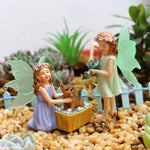 décoration extérieure résine fée chien baignoire fleurs herbe verte miniature jardin fantaisie