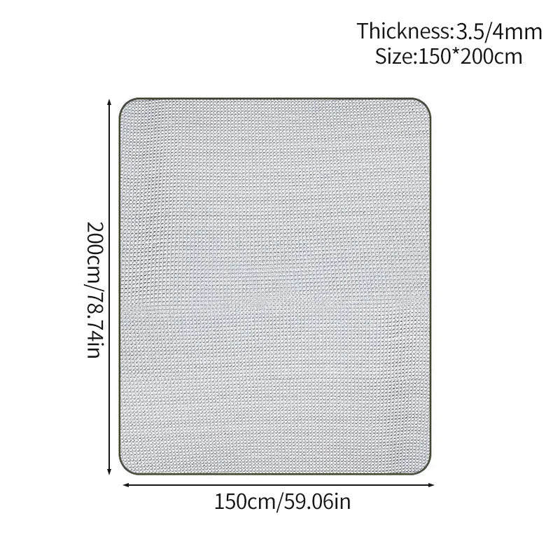 tapis sol camping texturé argenté bleu moderne isolation thermiqueextérieur