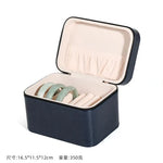boîte bijoux simili cuir marron vintage poignée velours noir marron storage box trousse bijoux