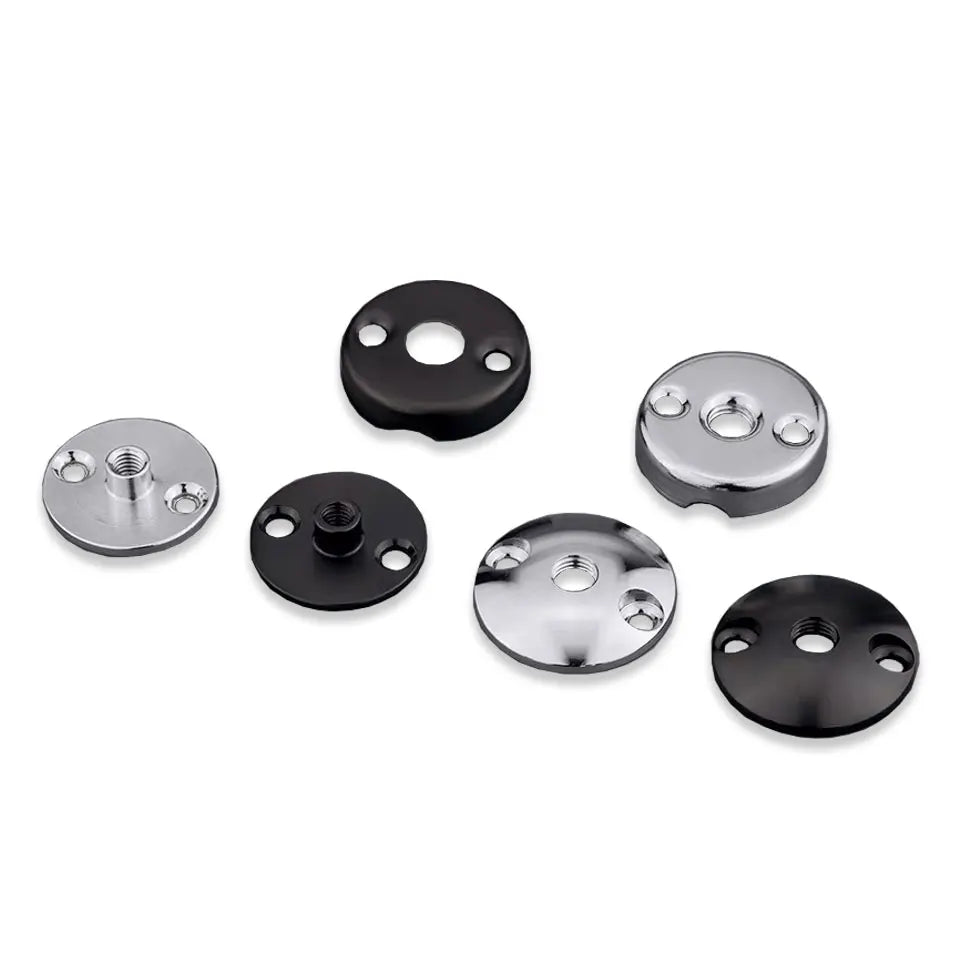 plaque fixation industrielle moderne noir argenté plate lisse m10 m8 m6