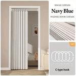 rideau plissé moderne porte intérieure beige clair tissu texturé plis verticaux opacité variable barre