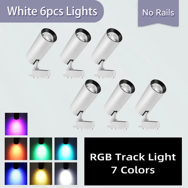 spot lumineux led rvb moderne noir toucher rail 220v flux lumineux variable certifié rohs