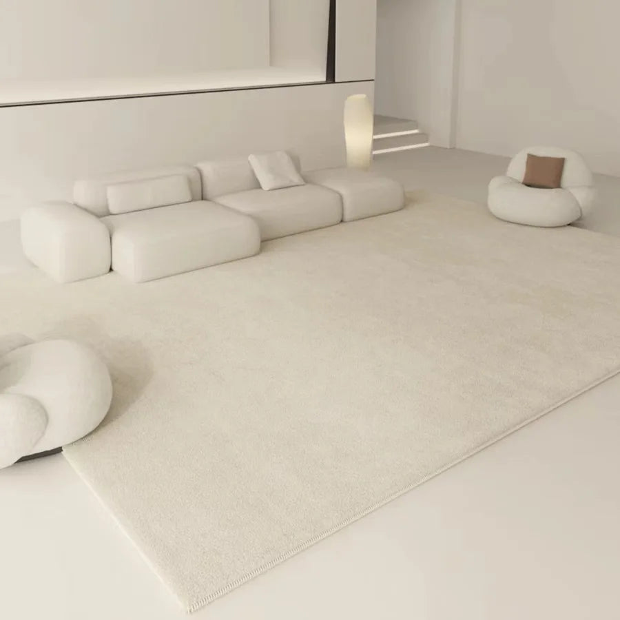 tapis moderne rayures horizontales motifs géométriques beige clair salon chambre polyester