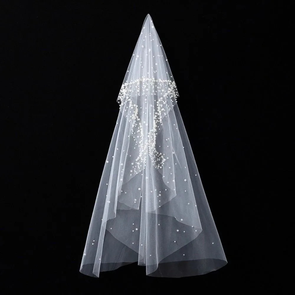 voile mariée blanc classique chaînes pendantes vintage tulle polyester