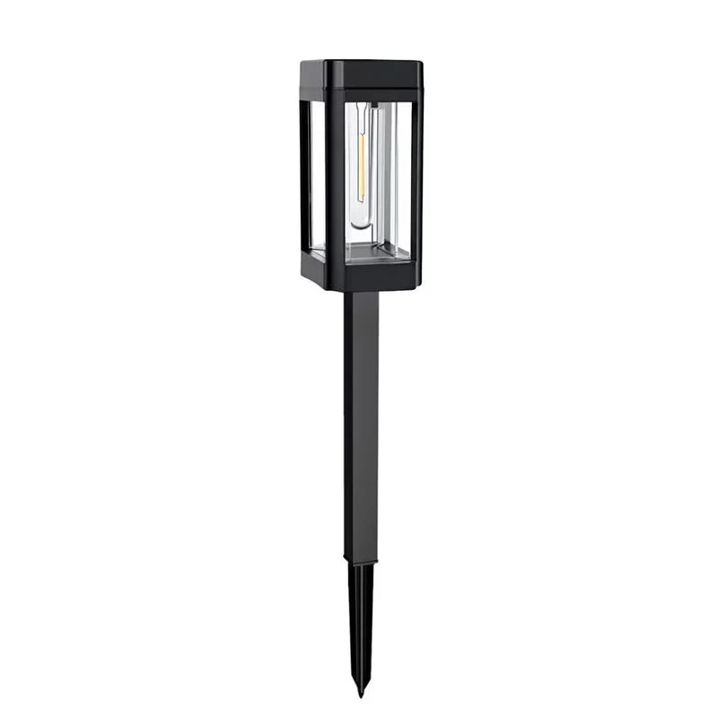 lumière solaire moderne transparente extérieur autoinstallation piquet led noir jardin pelouse 21 pouces