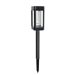 lumière solaire moderne transparente extérieur autoinstallation piquet led noir jardin pelouse 21 pouces