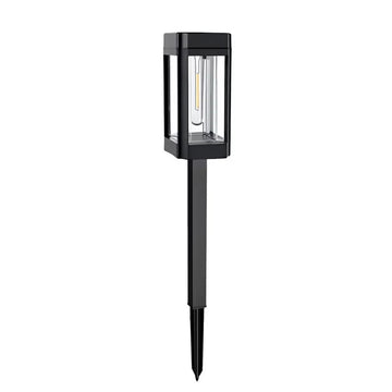 lumière solaire moderne transparente extérieur autoinstallation piquet led noir jardin pelouse 21 pouces
