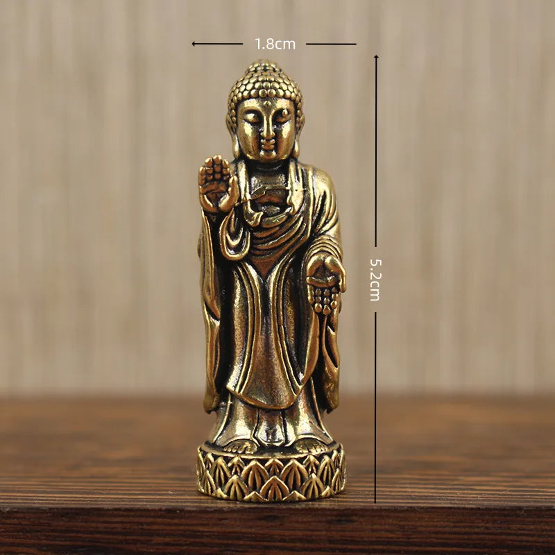 statues bouddha doré bronze lisses détails sculptés traditionnel religieux ornement intérieur fengshui