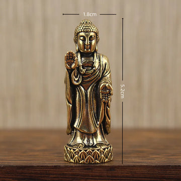 statues bouddha doré bronze lisses détails sculptés traditionnel religieux ornement intérieur fengshui