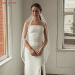 voile mariée blanc broderie feuilles transparente classique clips femme wedding veil