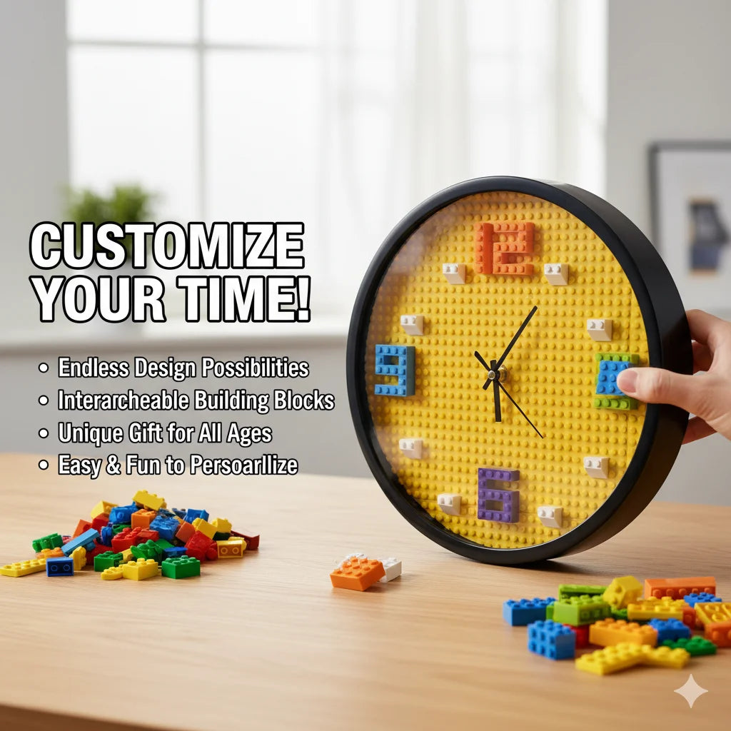horloge murale circulaire dessin animé aiguille plastique couleur brique moderne décoration enfant chambre sáng