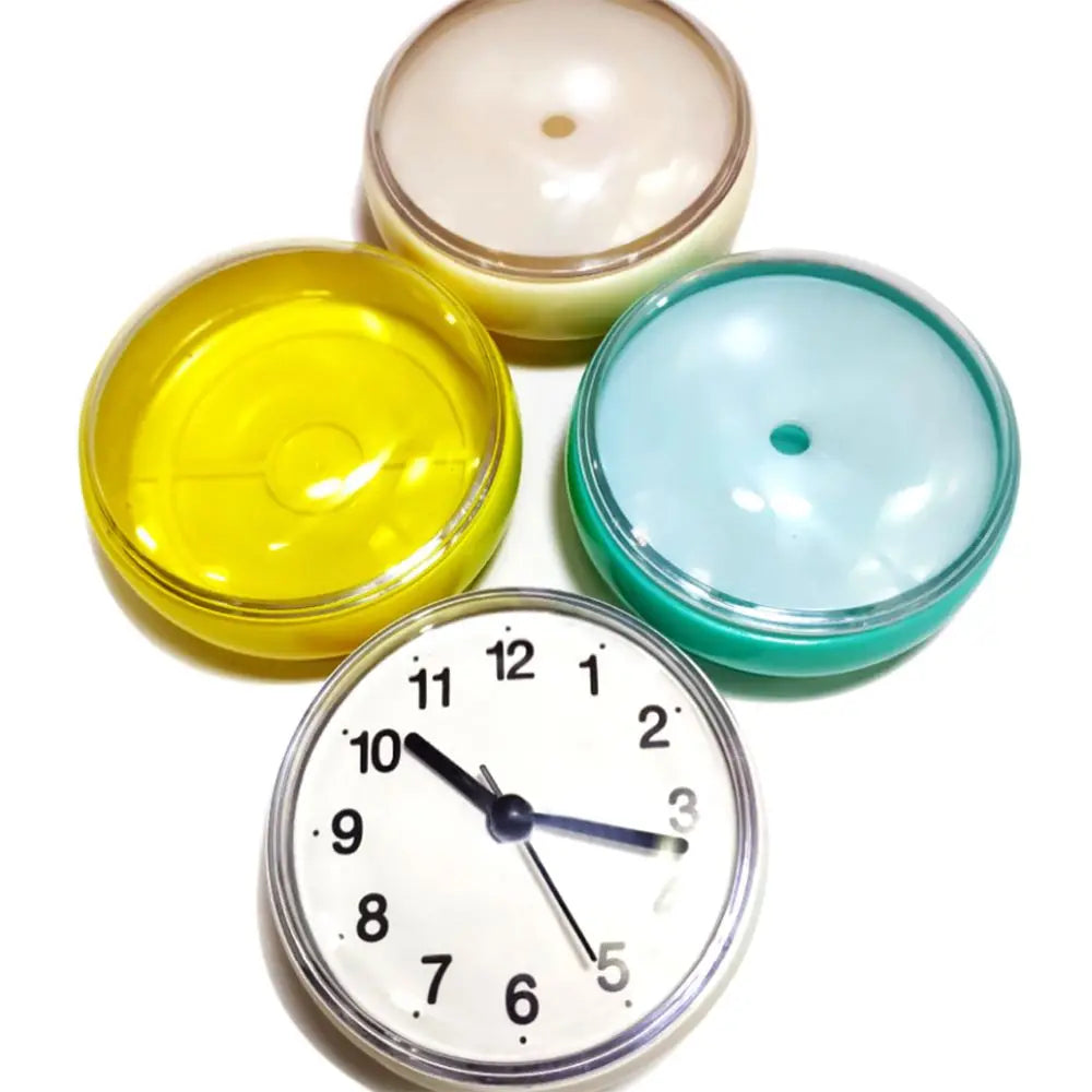 Mini horloge murale étanche noire 7cm ventouse