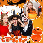 pot bonbons citrouille halloween yeux sourire orange 6cm 6cm