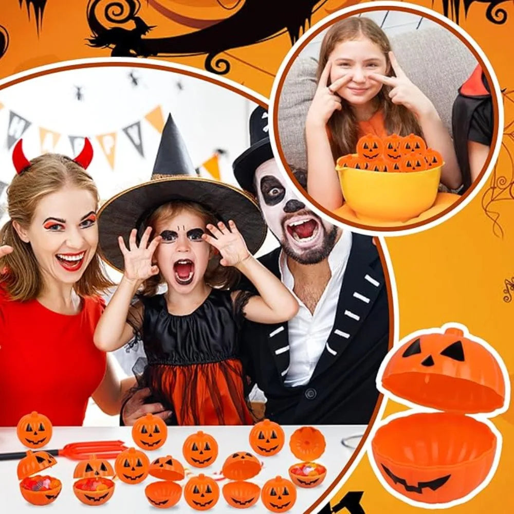 pot bonbons citrouille halloween yeux sourire orange 6cm 6cm