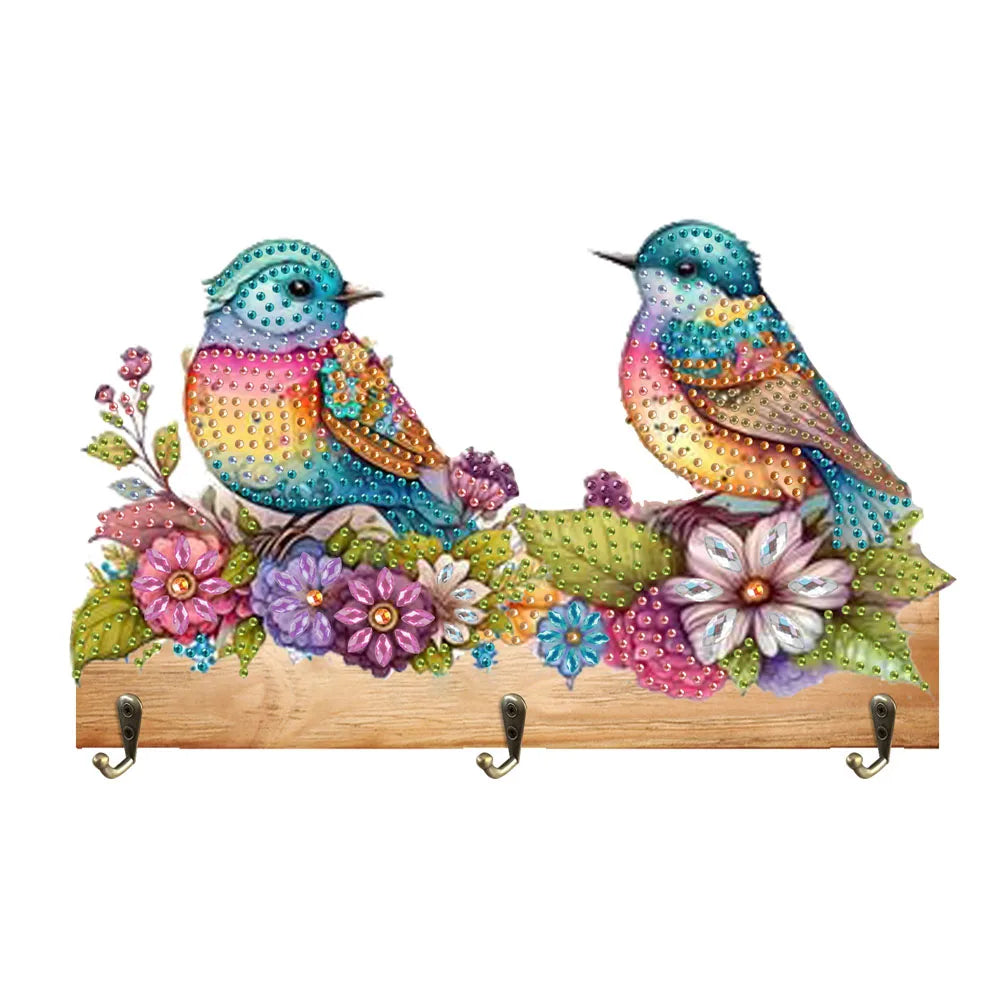 porte couverts mural bois imprimé oiseaux papillons abeilles moderne multicolore decorative