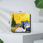 aimants magnétiques van gogh starry sky dessin animé vert marron bleu blanc noir art