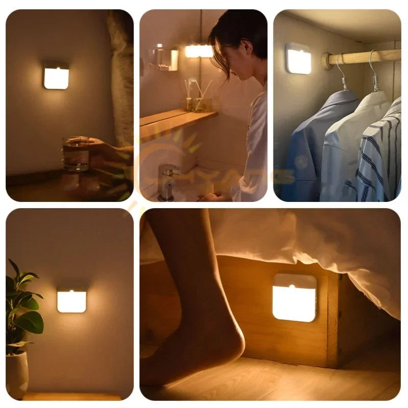 veilleuse nuit led rechargeable blanc moderne adhésif port câble usb charge