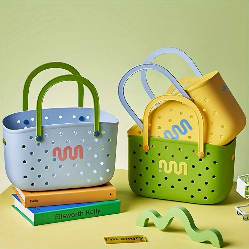 panier rangement multicolore imperméable perforations vague ludique enfants porte objet