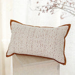 housse coussin polyester géométrique marron beige blanc moderne 30x50cm decoration intérieure